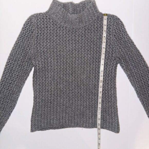 Halogen Nordstrom 100% Cashmere Mock Neck Chunky Open Knit Sweater Taupe Grey S - Picture 8 of 11